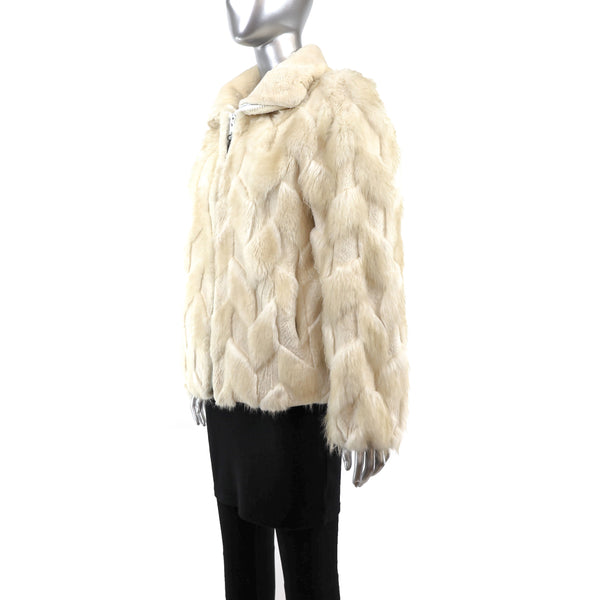 Ivory Sheared Beaver Jacket- Size M