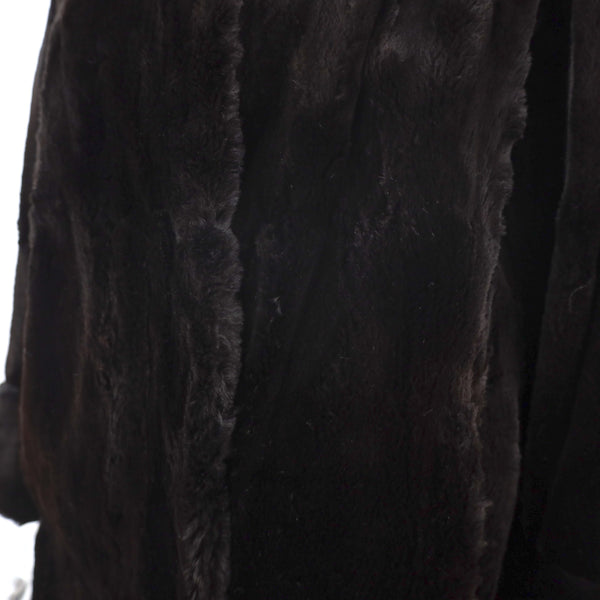 Ranch Sheared Mink Coat with Mahogany Mink Collar- Size XL