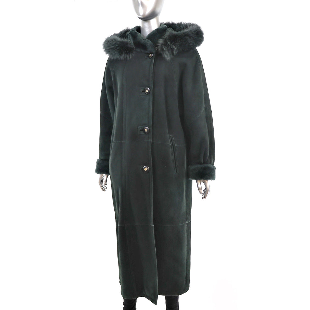 Shearling Coat with Detachable Hood- Size L-XL