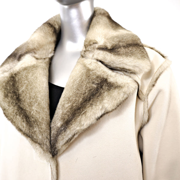 Dennis Basso Shearling Jacket Reversible to Faux Fur- Size L