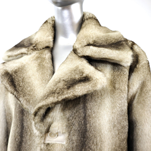 Dennis Basso Shearling Jacket Reversible to Faux Fur- Size L
