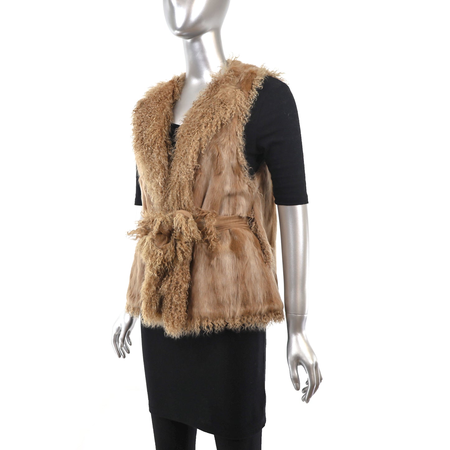 Section Squirrel Vest Reversible to Tibetan Lamb- Size M