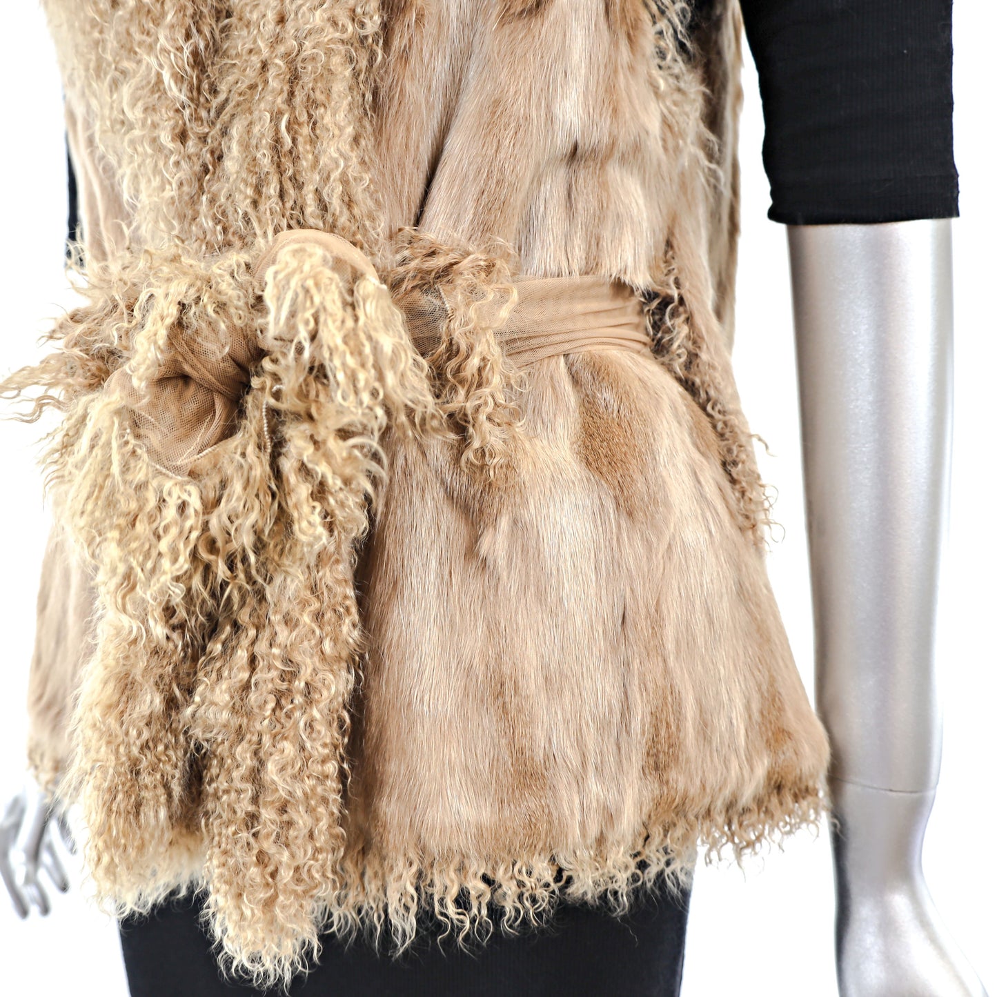 Section Squirrel Vest Reversible to Tibetan Lamb- Size M