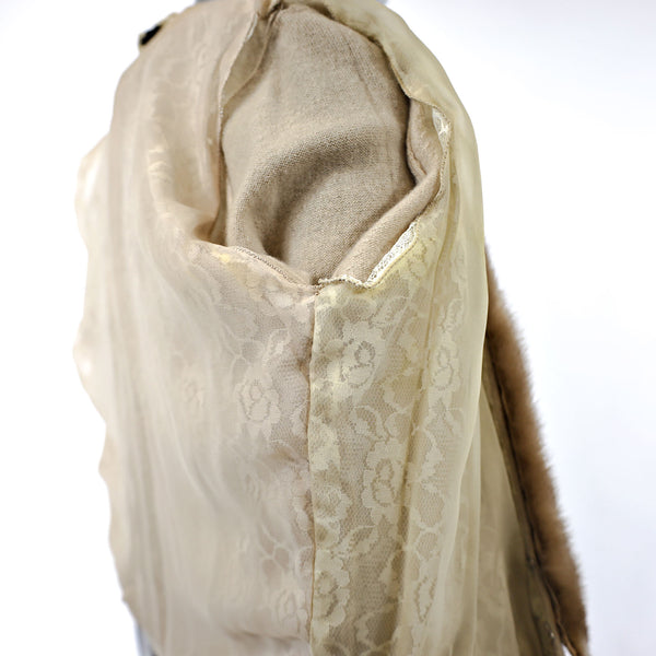 Cashmere Sweater with Mink Collar- Size XS