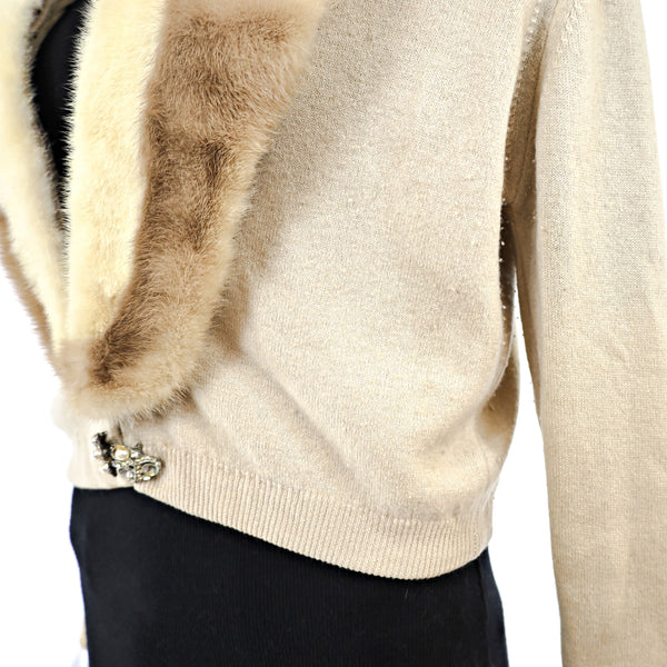 Sweater with Mink Collar- Size XS