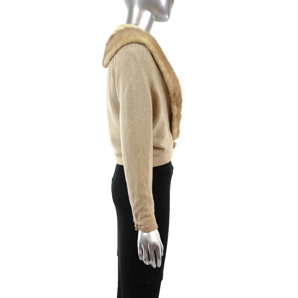 Sweater with Mink Collar- Size XS