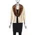 Beige Sweater with Mink Collar- Size S