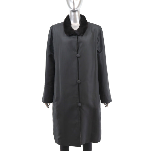 Taffeta Coat with Mink Lining- Size L