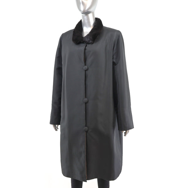 Taffeta Coat with Mink Lining- Size L