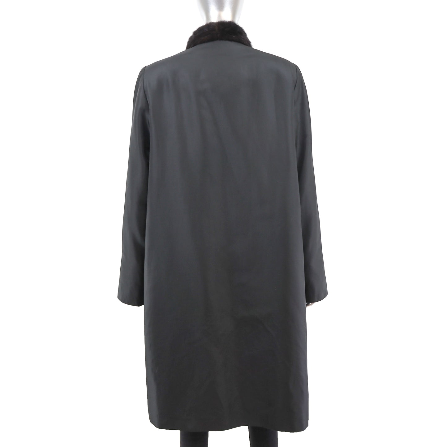 Taffeta Coat with Mink Lining- Size L