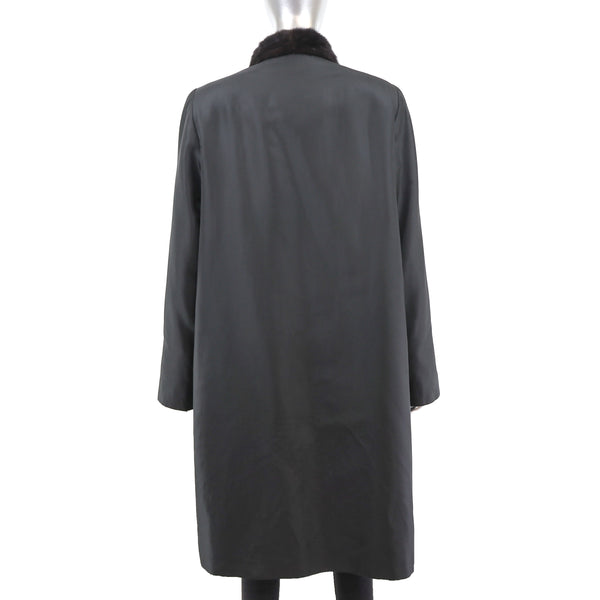 Taffeta Coat with Mink Lining- Size L