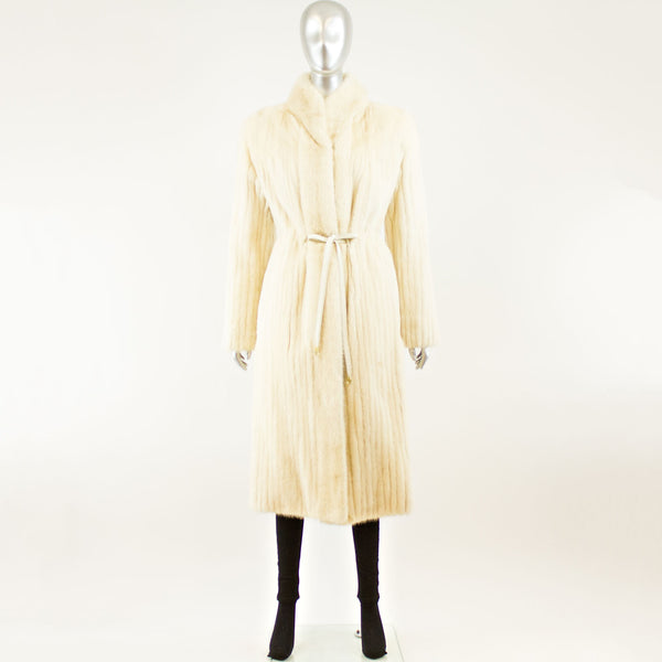 Tourmaline Corded Mink Coat with Belt- Size S (Vintage Furs)