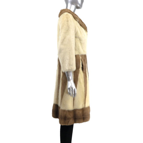 Tourmaline Mink Coat with Design- Size S