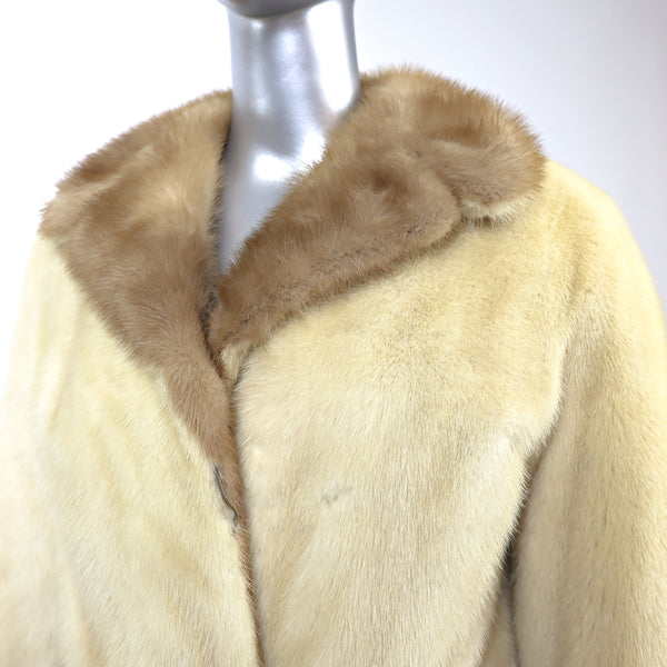 Tourmaline Mink Coat with Design- Size S