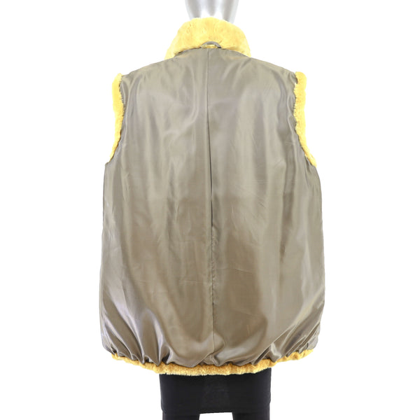 Yellow Sheared Beaver Vest- Size L