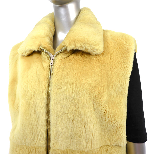 Yellow Sheared Beaver Vest- Size L