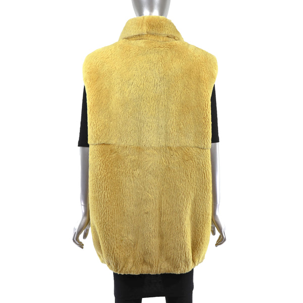 Yellow Sheared Beaver Vest- Size L