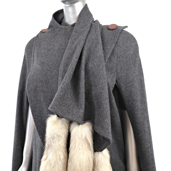 Wool Cape with Fox- Size Free