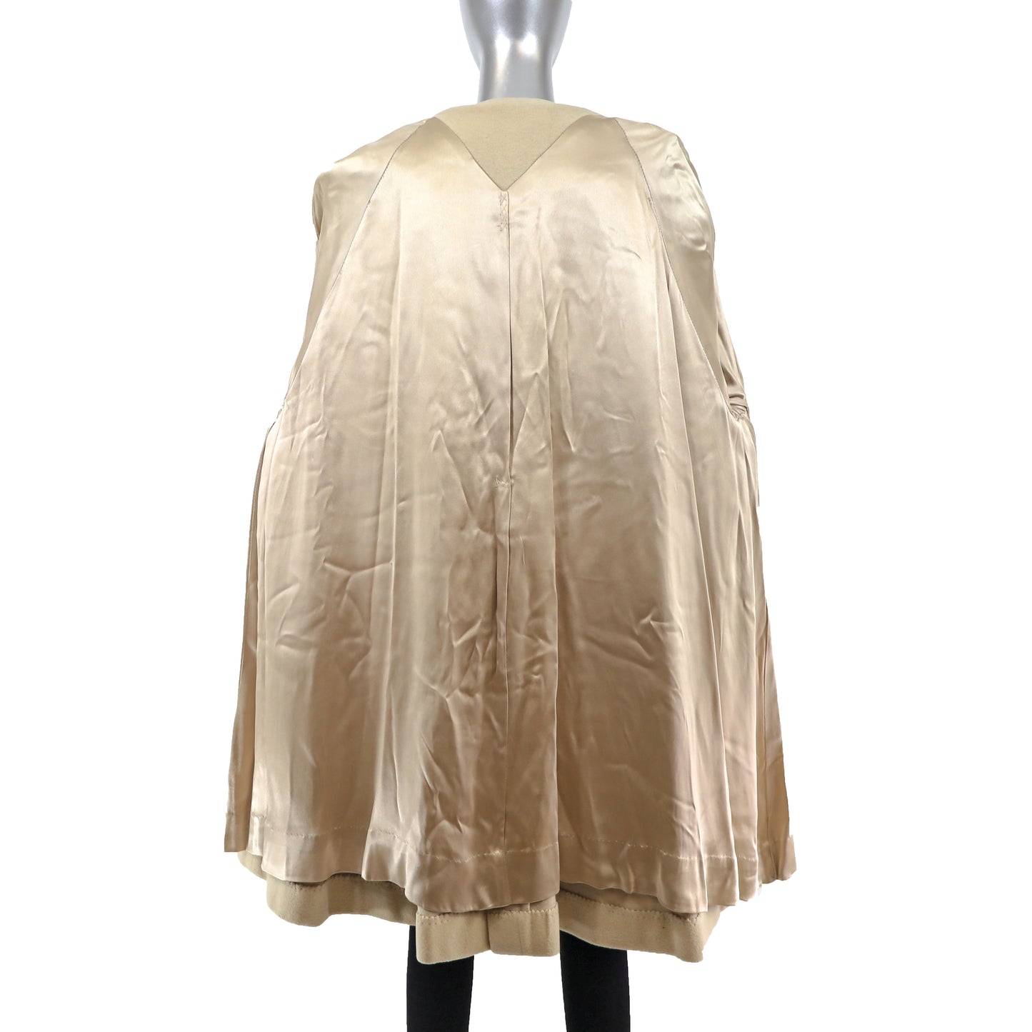 Wool Coat with Mink Trim- Size XL