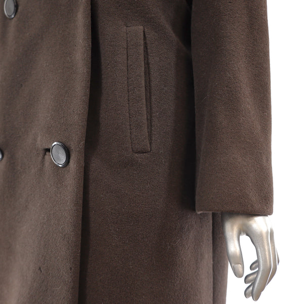 Wool Coat with Mink Collar- Size XL