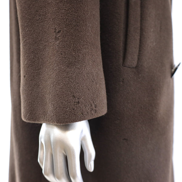 Wool Coat with Mink Collar- Size XL
