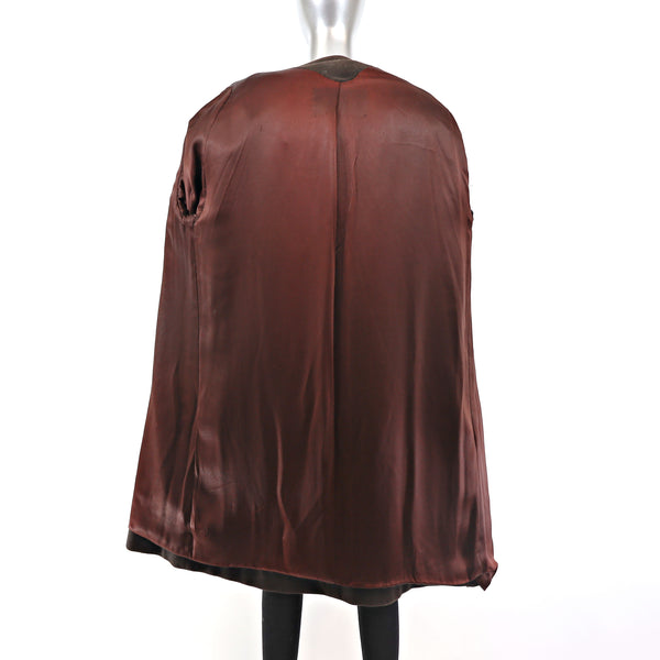 Wool Coat with Mink Collar- Size XL