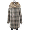 Wool Coat with Raccoon Trim- Size M-L