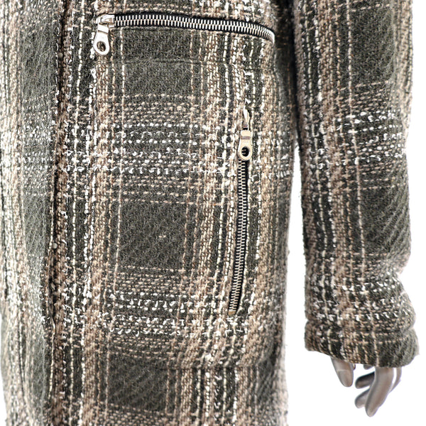 Wool Coat with Raccoon Trim- Size M-L